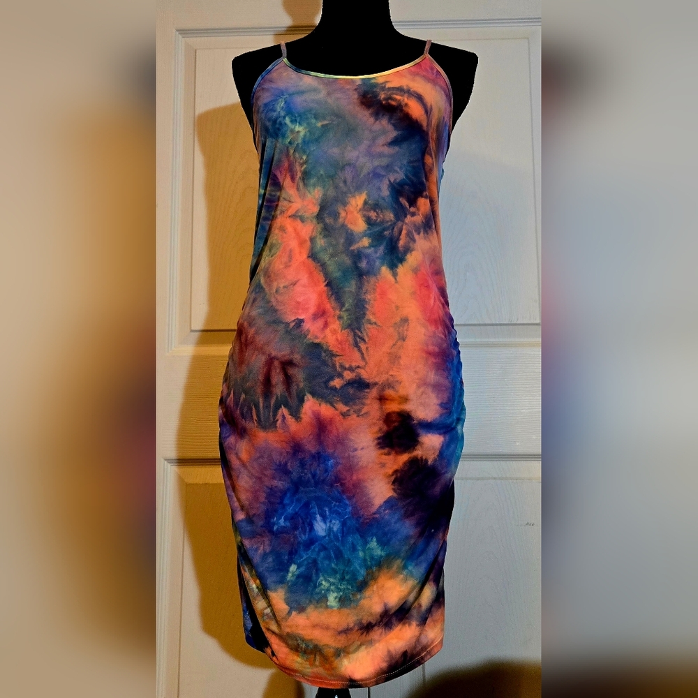 Absolutely Vibrant Tie-Dye Mini Dress
